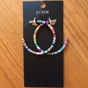 J.Crew Multicolored Beaded Hoop Earrings